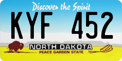 ND license plate KYF452