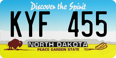 ND license plate KYF455