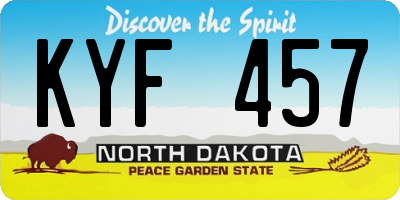 ND license plate KYF457