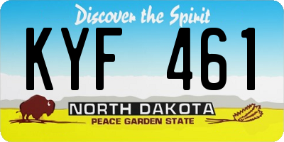 ND license plate KYF461