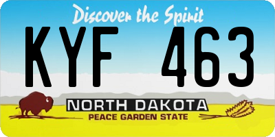 ND license plate KYF463