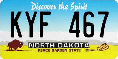 ND license plate KYF467