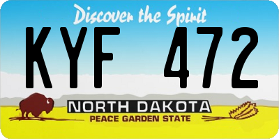 ND license plate KYF472