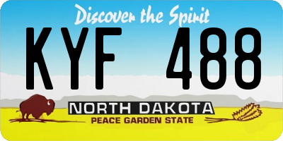ND license plate KYF488