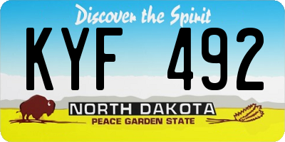 ND license plate KYF492