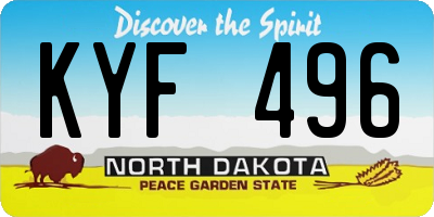 ND license plate KYF496