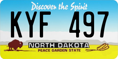 ND license plate KYF497
