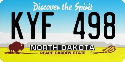ND license plate KYF498