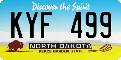 ND license plate KYF499
