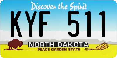 ND license plate KYF511