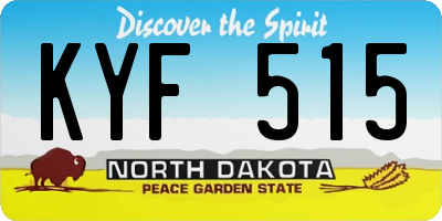 ND license plate KYF515