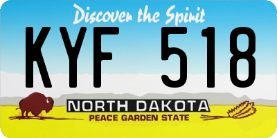ND license plate KYF518