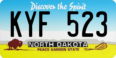 ND license plate KYF523