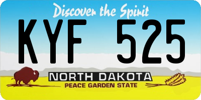 ND license plate KYF525