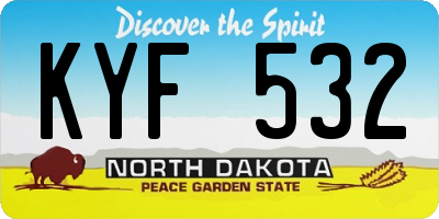 ND license plate KYF532