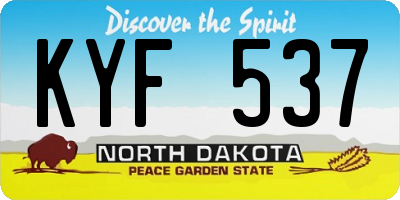 ND license plate KYF537