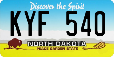 ND license plate KYF540