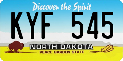 ND license plate KYF545