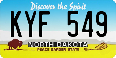 ND license plate KYF549