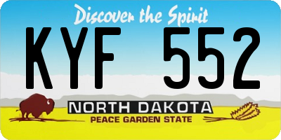ND license plate KYF552