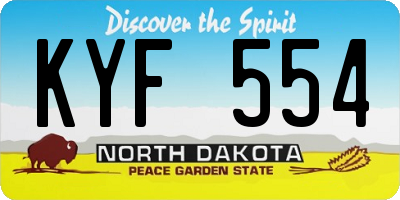 ND license plate KYF554