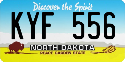 ND license plate KYF556