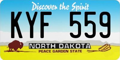 ND license plate KYF559