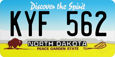 ND license plate KYF562