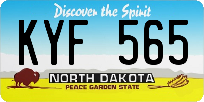 ND license plate KYF565