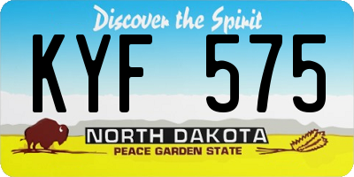 ND license plate KYF575