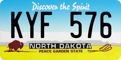 ND license plate KYF576