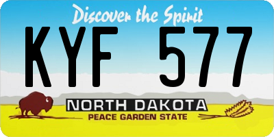 ND license plate KYF577