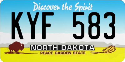 ND license plate KYF583