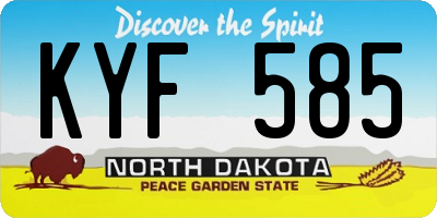 ND license plate KYF585