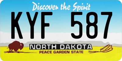 ND license plate KYF587