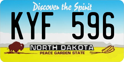 ND license plate KYF596