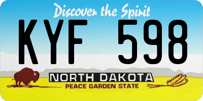 ND license plate KYF598