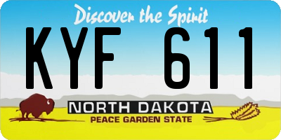 ND license plate KYF611