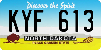 ND license plate KYF613