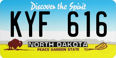 ND license plate KYF616