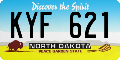 ND license plate KYF621