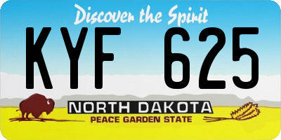 ND license plate KYF625