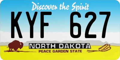 ND license plate KYF627