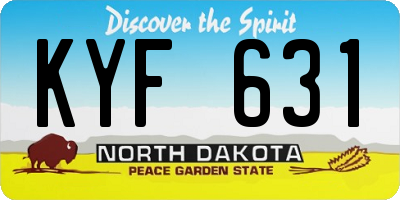 ND license plate KYF631