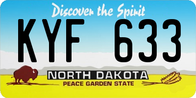 ND license plate KYF633