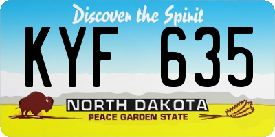 ND license plate KYF635
