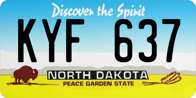 ND license plate KYF637