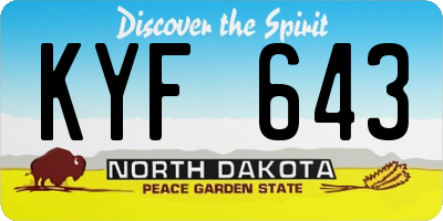 ND license plate KYF643