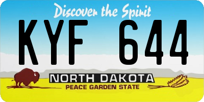 ND license plate KYF644