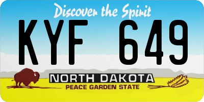 ND license plate KYF649